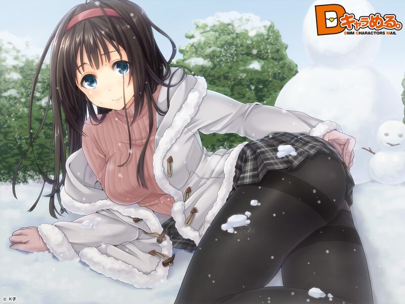 Anime girl in snow