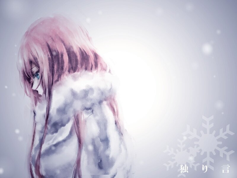 Anime girl in snow