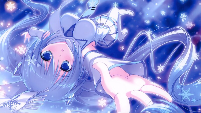 anime girl in snow