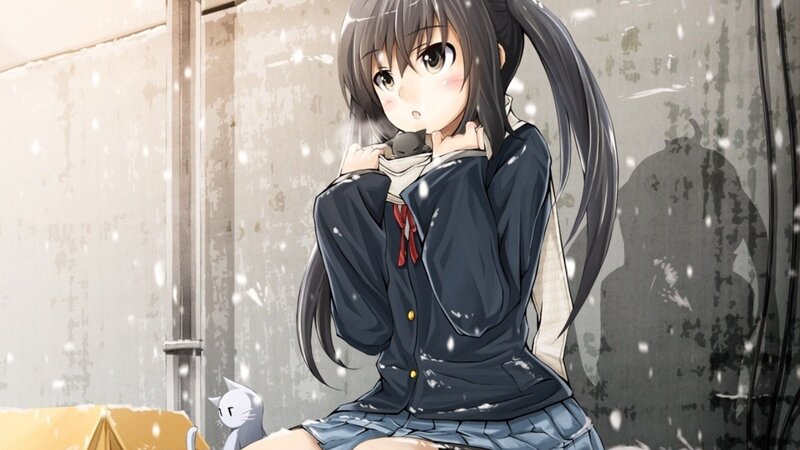 anime girl in snow