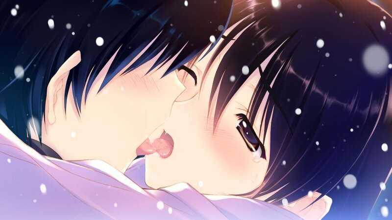 anime girl in snow