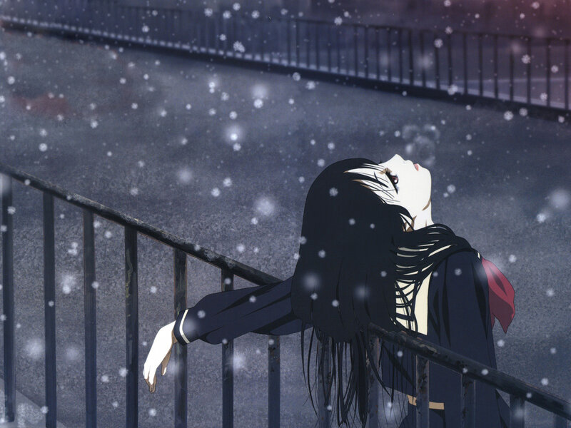 anime girl in snow