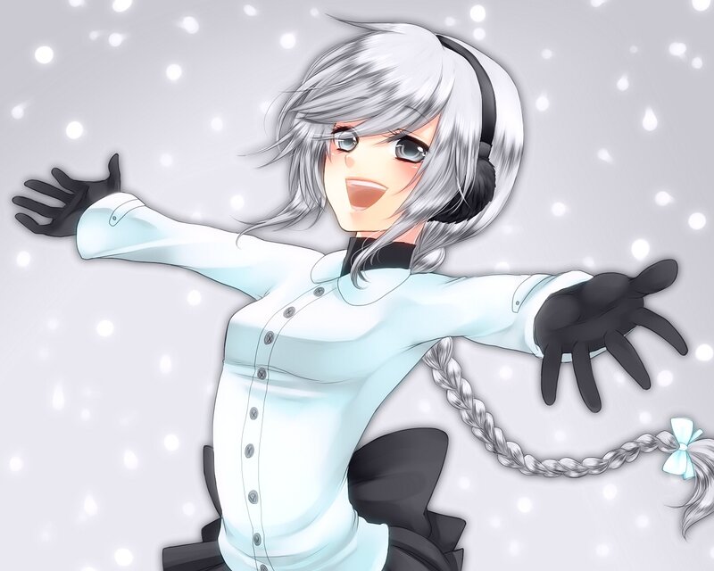 anime girl in snow