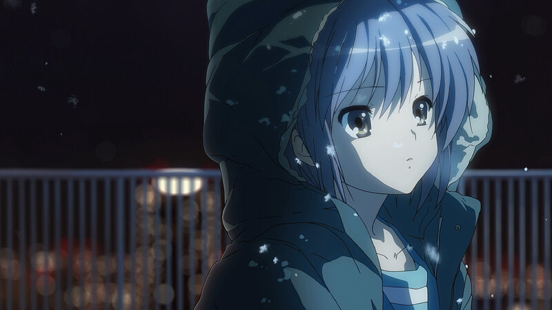 Anime Girl in Snow — Blue, Calm