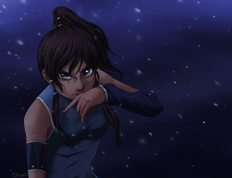 Anime Girl in Snow — Blue, Dramatic, Night