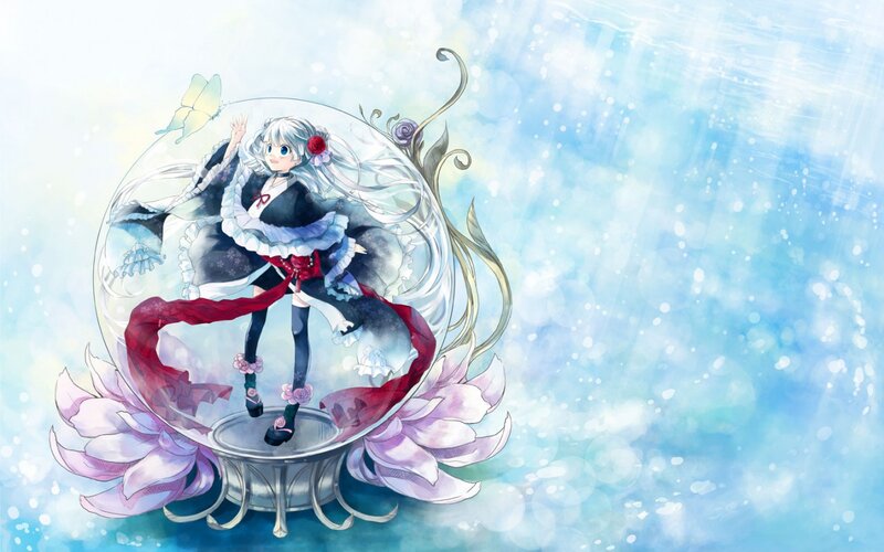 Anime Girl in Snow Globe