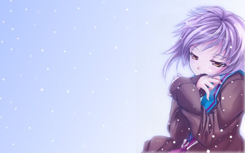 Anime Girl in Snow — Purple