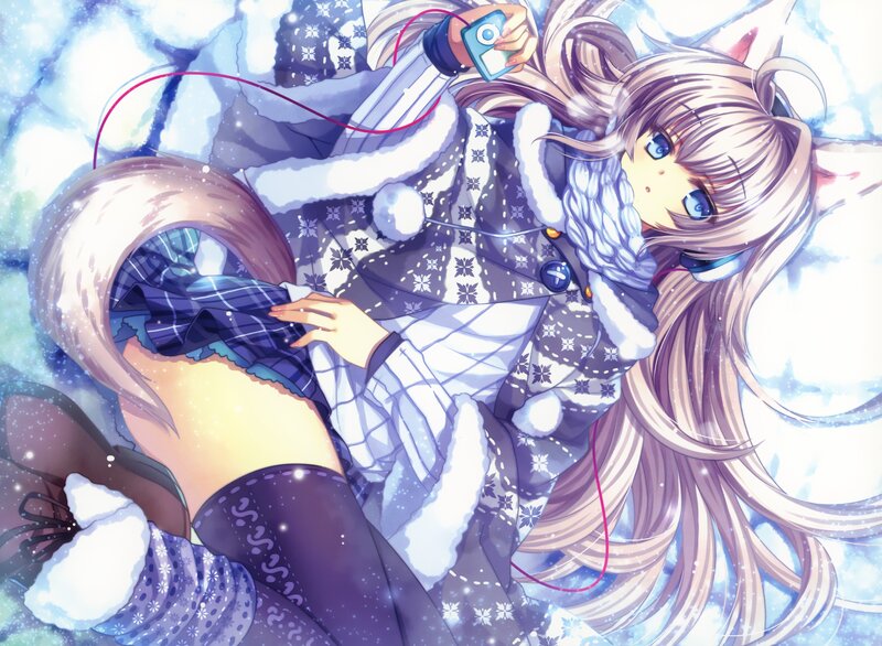 Anime Girl in Snow — White, Calm, Winter