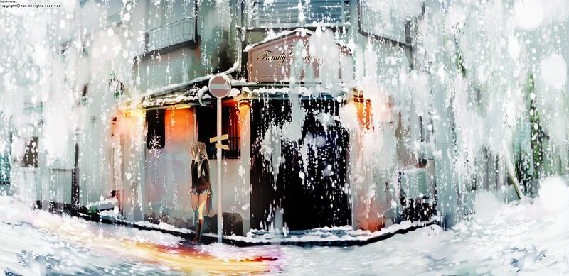 Anime Girl in Snow — White, Cold