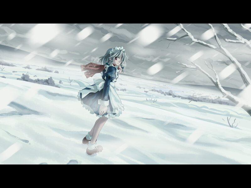 Anime Girl in Snow — White, Cold, Winter