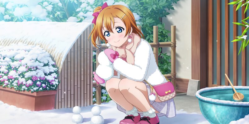 Anime Girl in Snow — White, Peaceful, Winter, Flowers