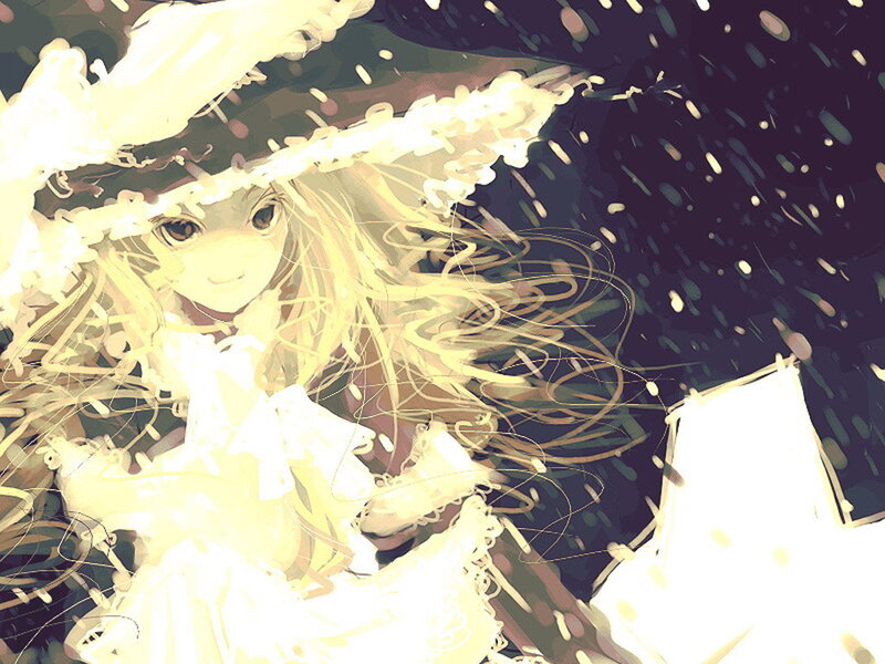 Anime Girl in Snow — Yellow