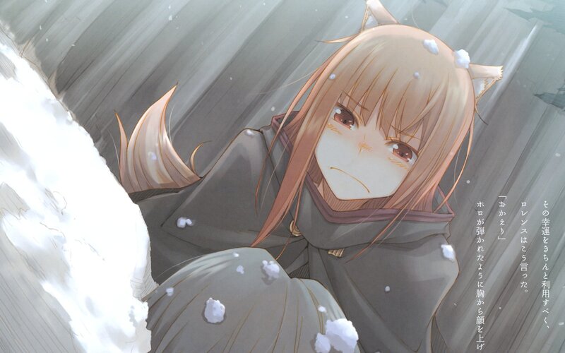 Anime girl in snowstorm