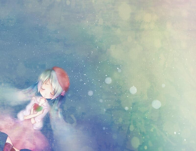 anime girl in snowy dream