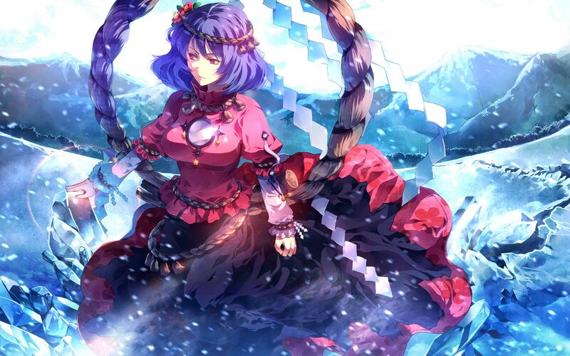 anime girl in snowy landscape