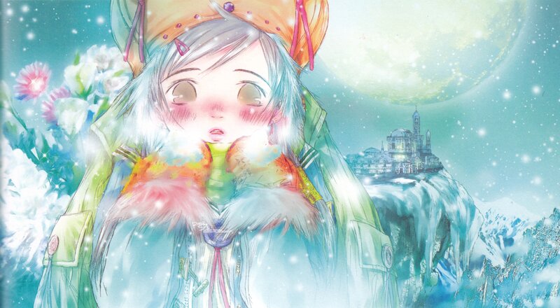 Anime girl in snowy landscape