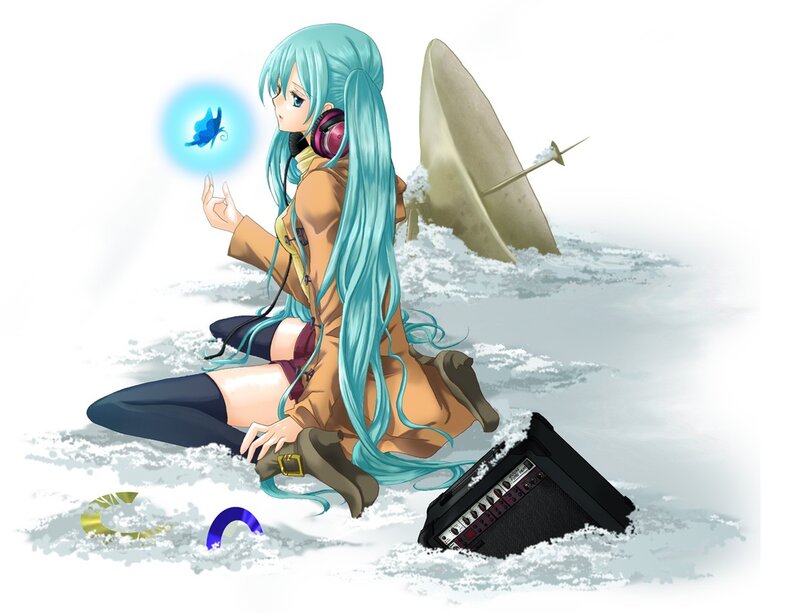 Anime girl in snowy landscape