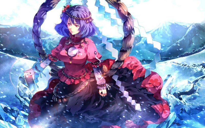 anime girl in snowy landscape