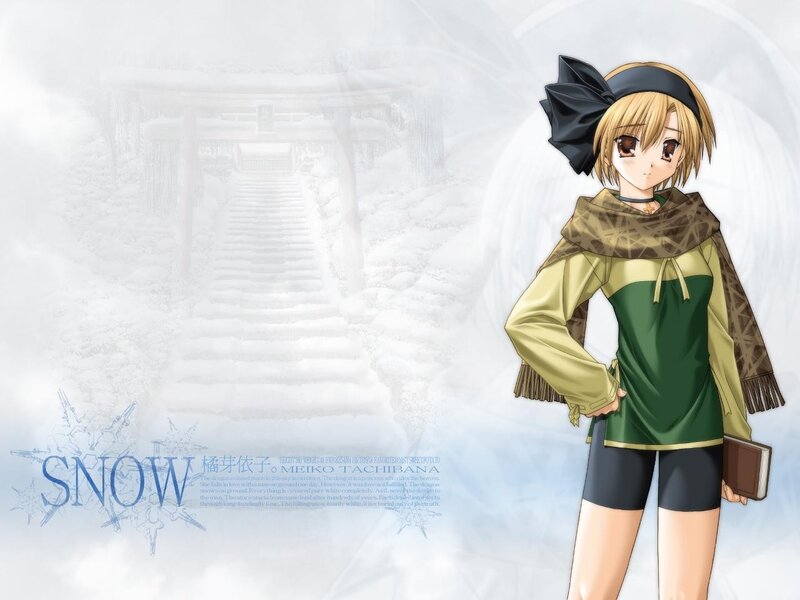 Anime girl in snowy landscape