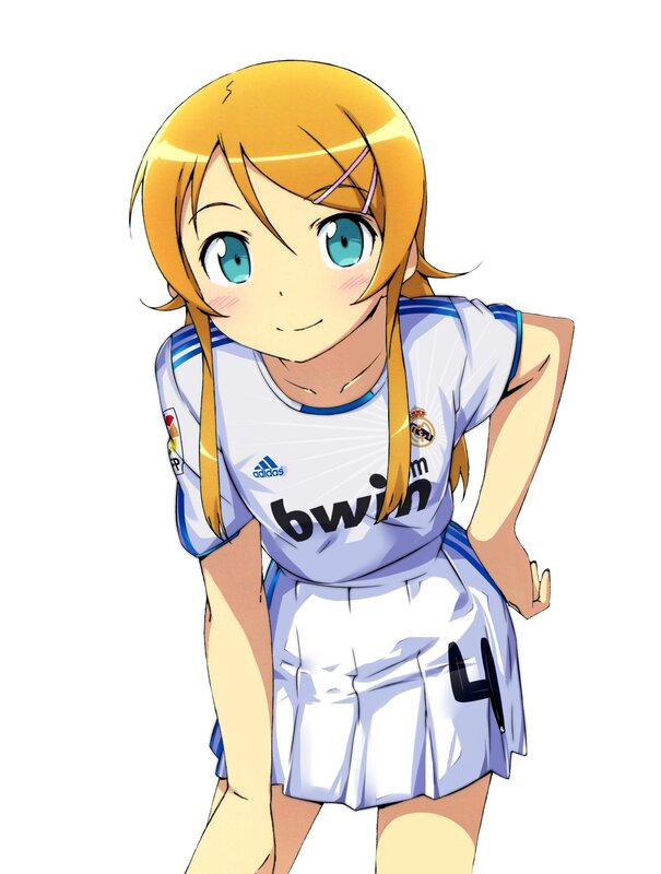 Anime Girl in Soccer Uniform — White