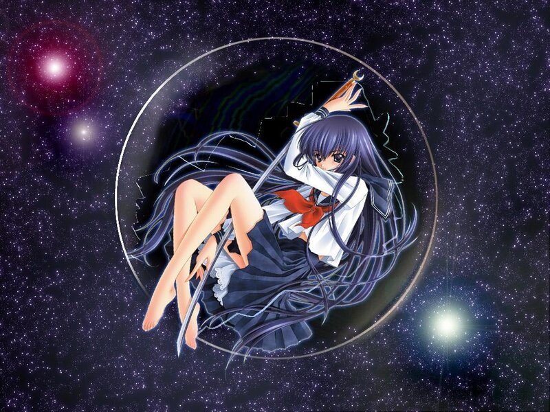 anime girl in space