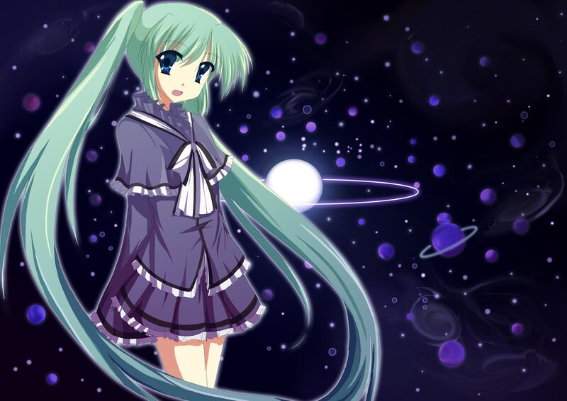anime girl in space