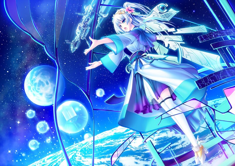 anime girl in space