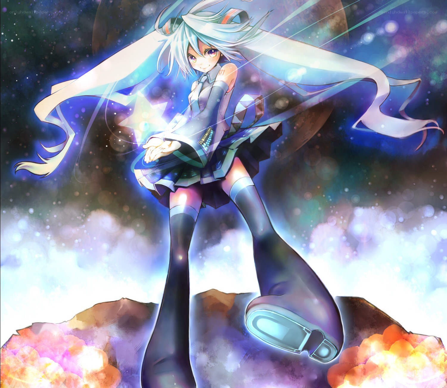 Anime girl in space