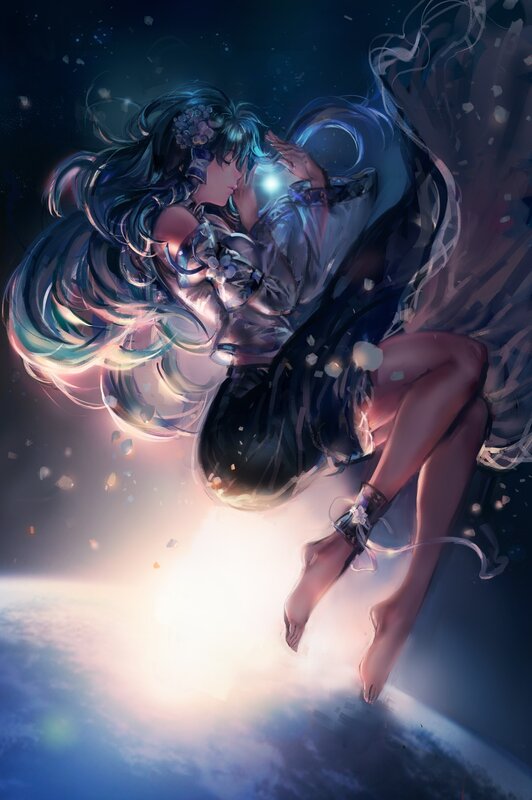 Anime girl in space
