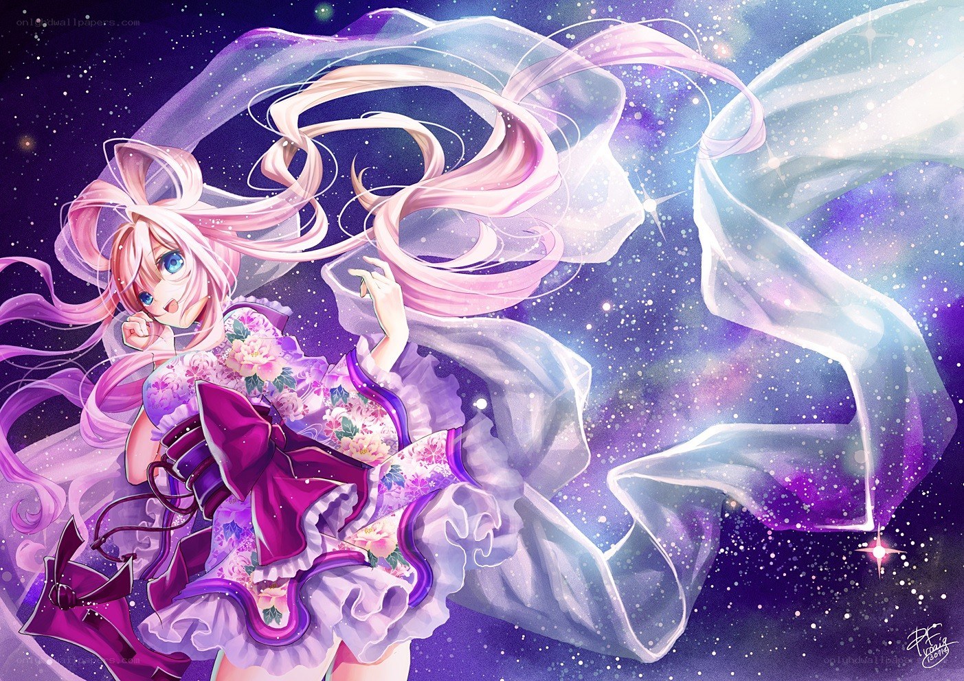 Anime girl in space