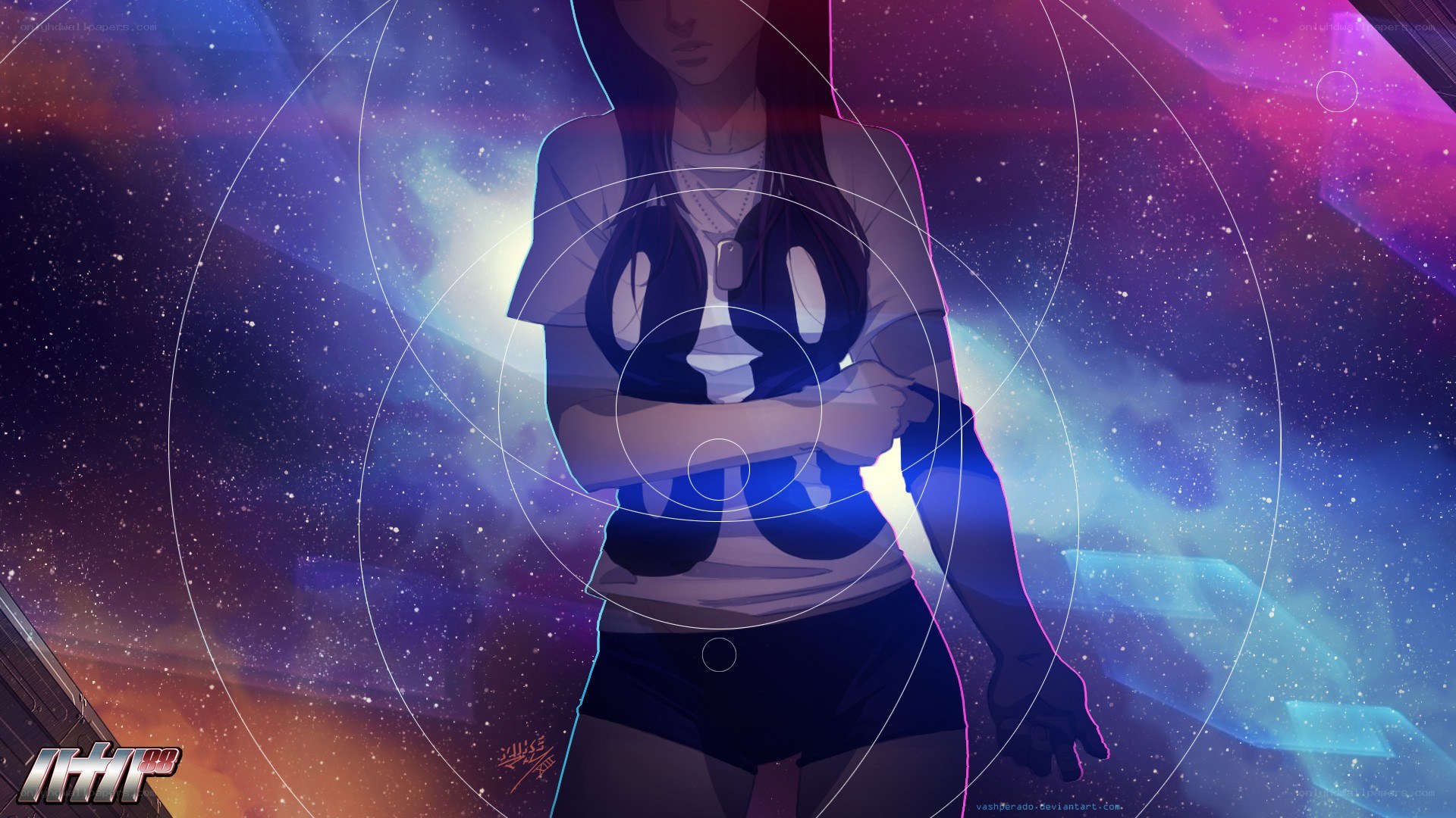 anime girl in space