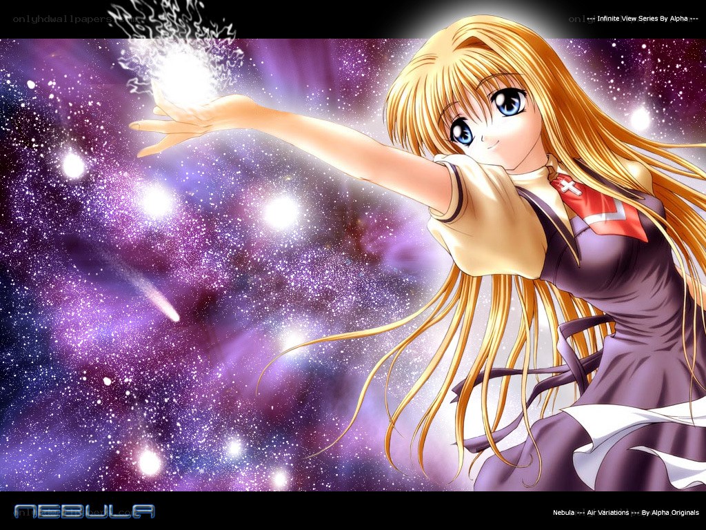 Anime girl in space