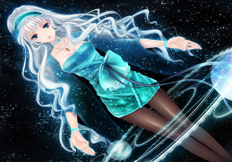 Anime girl in space
