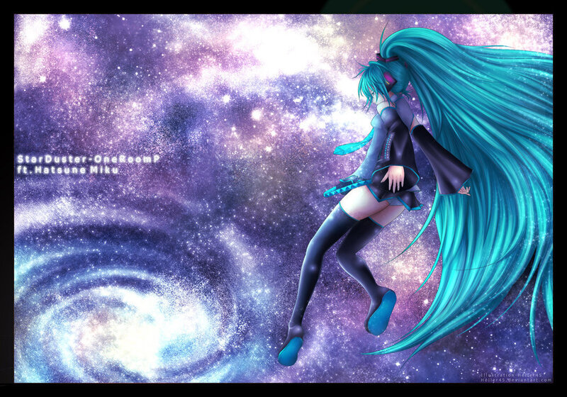 Anime Girl in Space — Blue, Cosmic