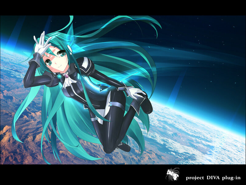 Anime Girl in Space — Blue, Dramatic, Digital Art, Planet