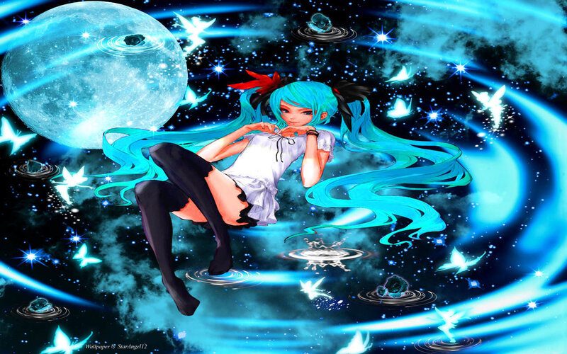 Anime Girl in Space — Blue, Dreamy