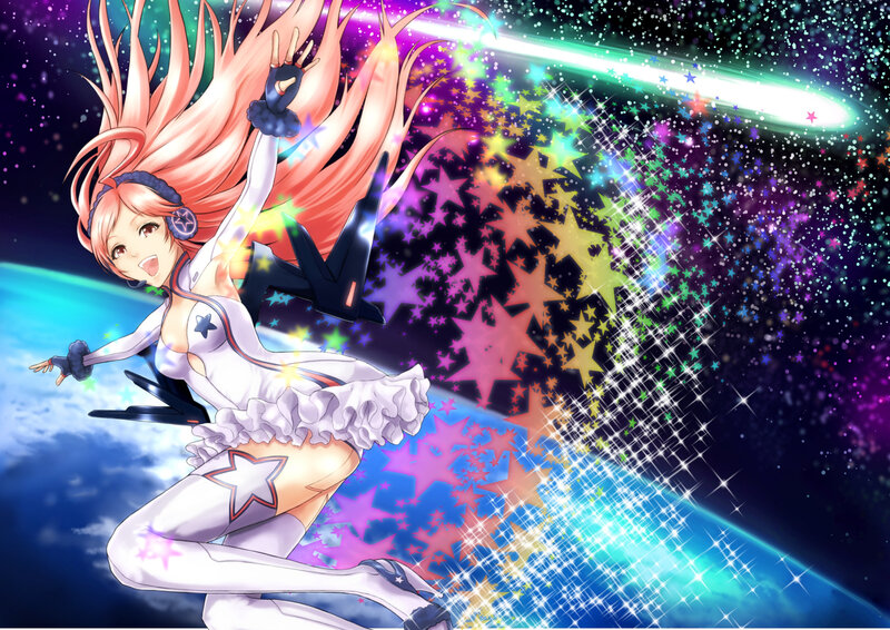 Anime Girl in Space — Blue, Energetic