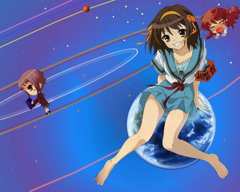 Anime Girl in Space — Blue, Playful
