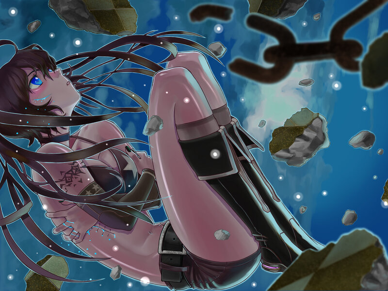 anime girl in space debris