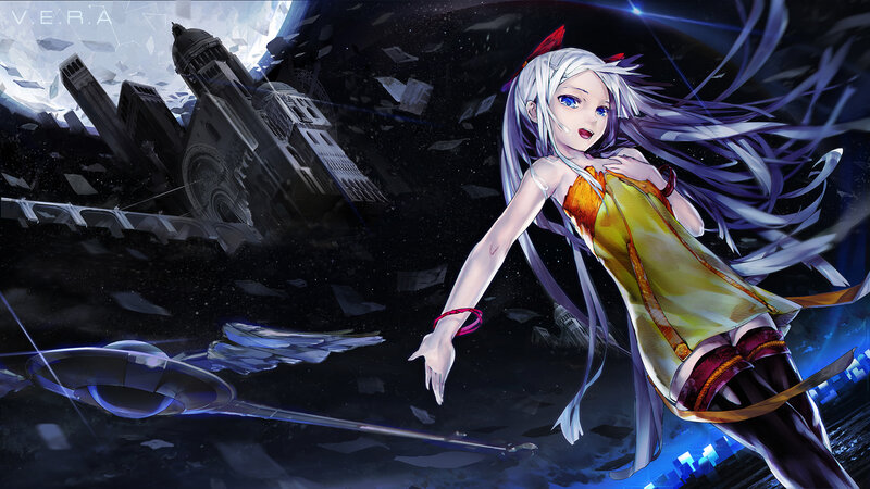 anime girl in space debris