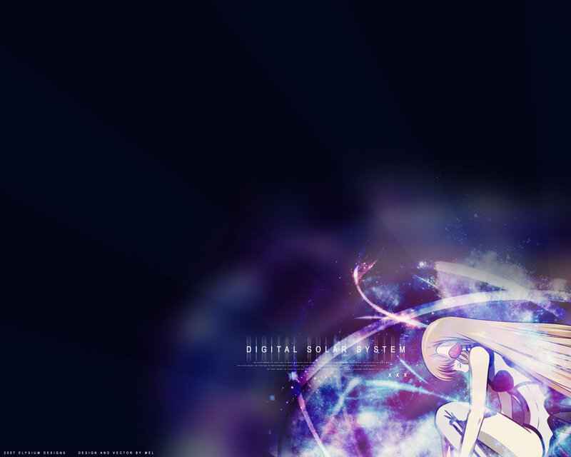 Anime Girl in Space — Purple, Dramatic, Night, Digital Art, Light Effects