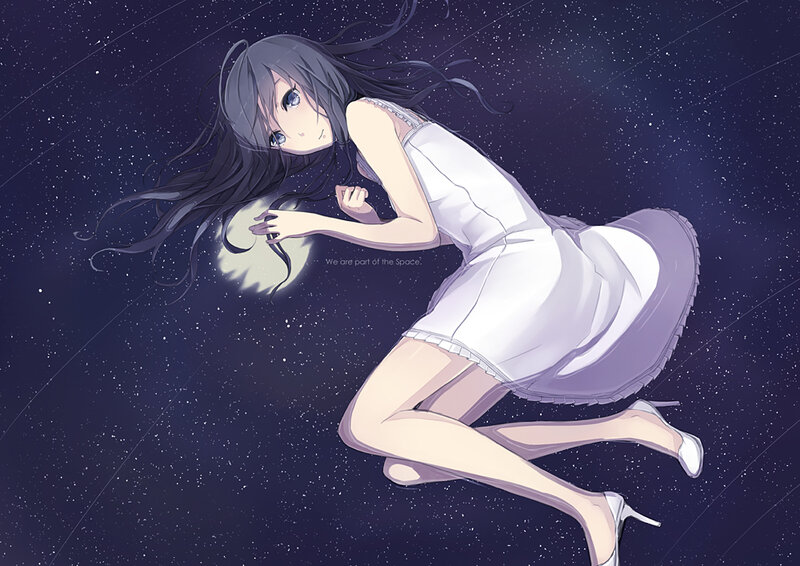 Anime Girl in Space — Purple, Serene