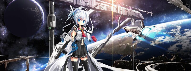 anime girl in space station