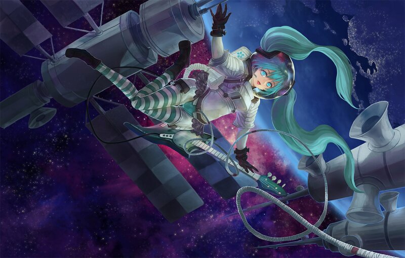 Anime Girl in Space Suit — Blue