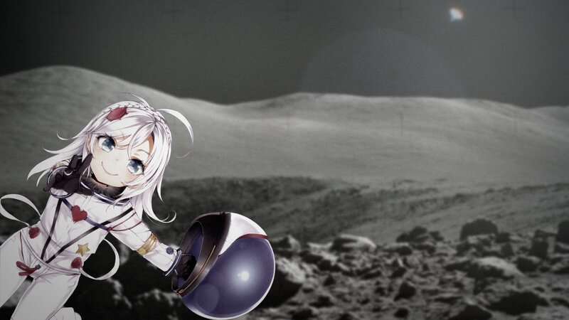 Anime Girl in Space Suit — White