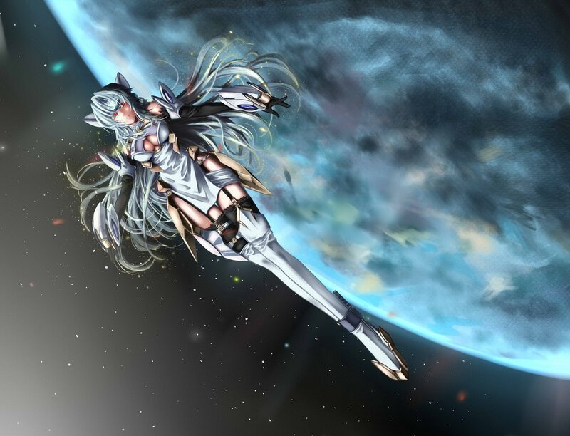 Anime Girl in Space — White, Dramatic