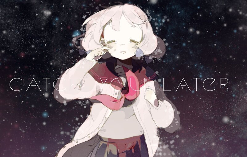 Anime Girl in Space — White, Dreamy