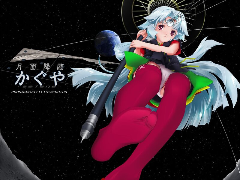 Anime girl in space with pen
