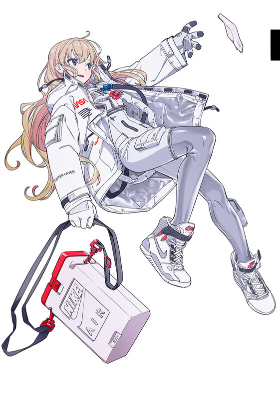 Anime Girl in Spacesuit — White, Dynamic