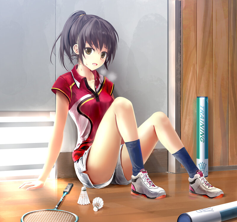Anime Girl in Sports Uniform — Red